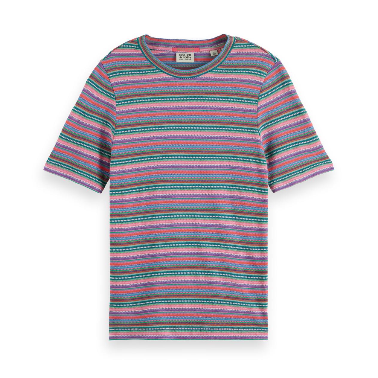 Scotch & Soda Textured Stripe Slim Fit T-Shirt